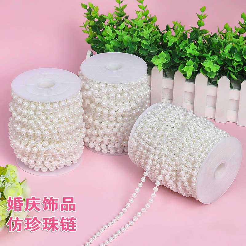 6-14mm wedding pearl string pearl chain connection bead chain diy wedding scene decoration material Pearl Curtain Factory