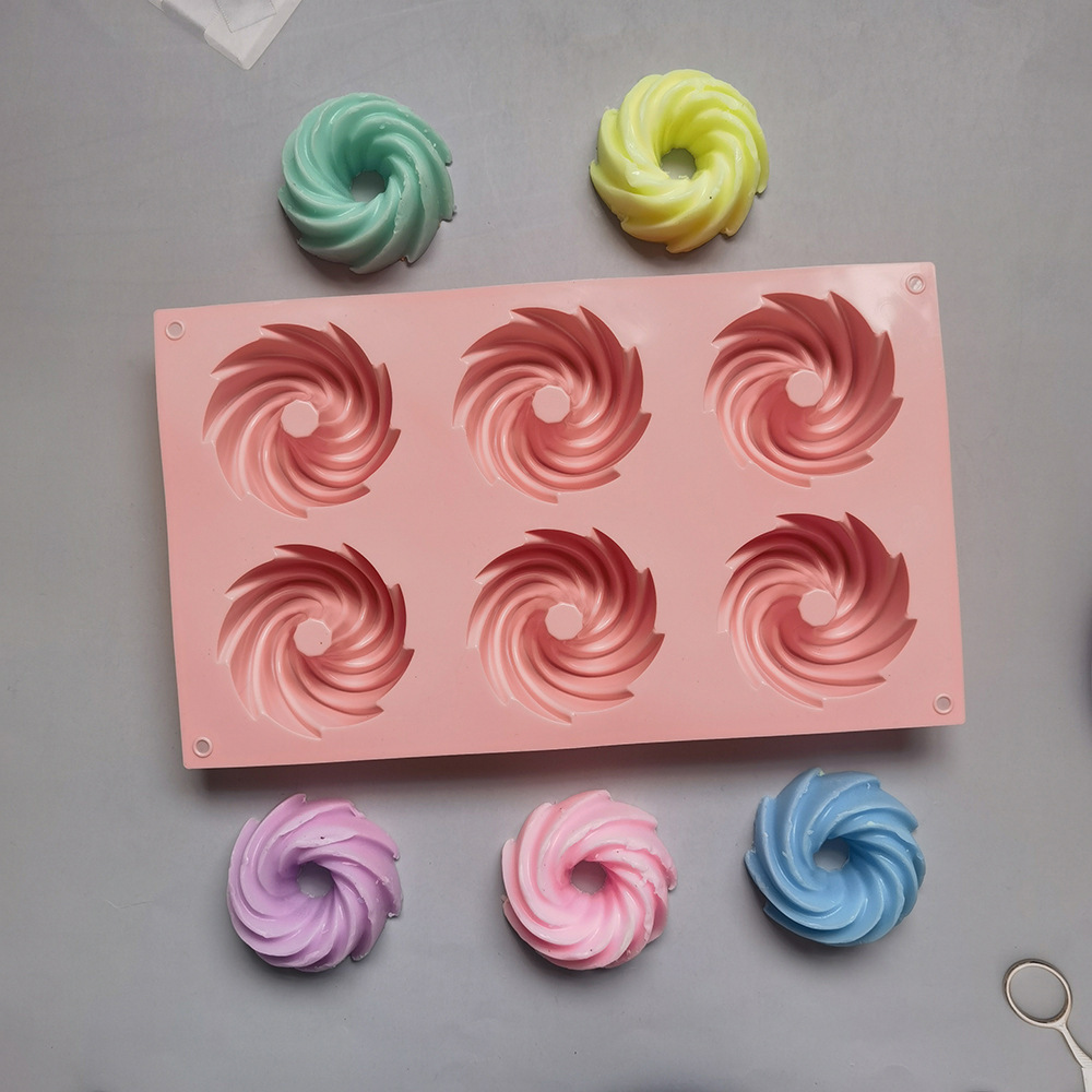 6 espirales 184 molde de silicona pastel helado pudín molde de postre jabón utensilios