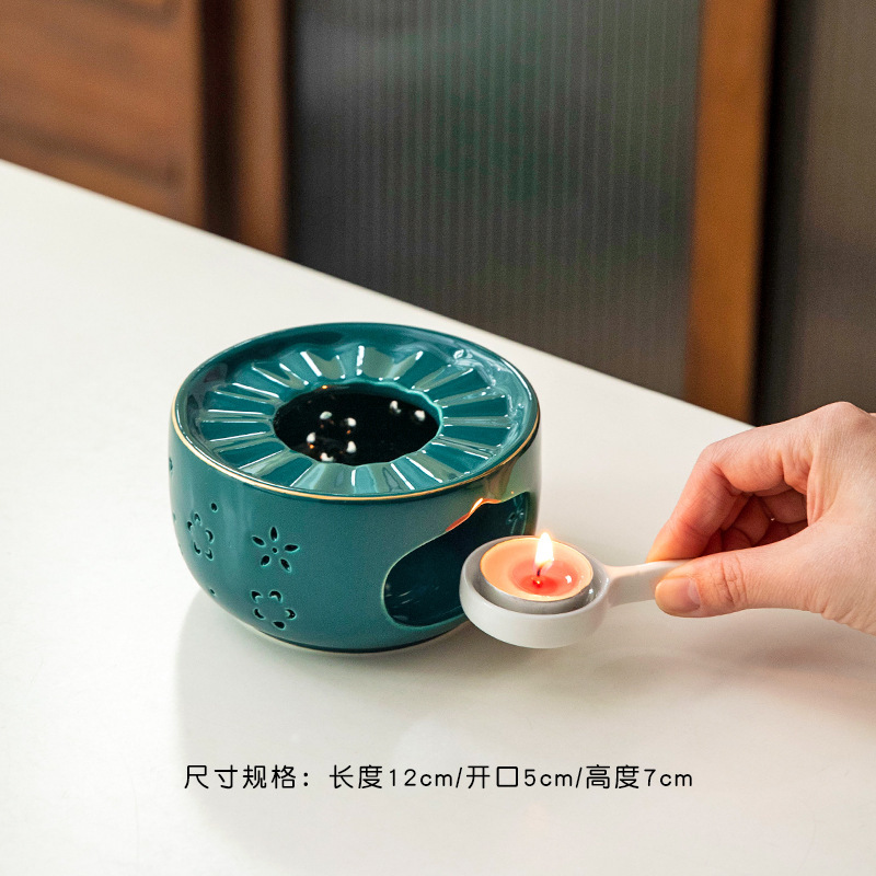轻奢高档暖温茶炉花茶壶蜡烛煮茶炉陶瓷底座加热炉保温明火煮茶器|undefined