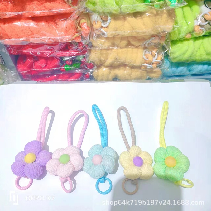 批发手工编织花朵钥匙扣水杯包包挂饰小清新甜美风挂绳|undefined