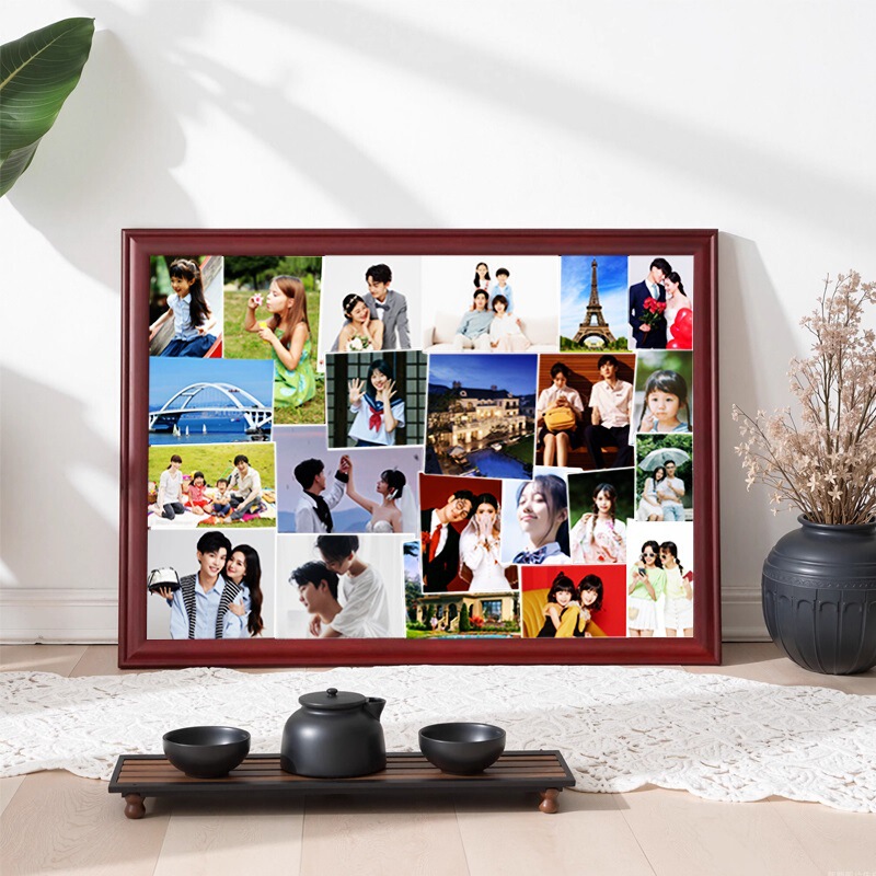 Solid Wood Old Photo Frame Family Portrait Multiple Photo Puzzle Large Empty Frame Wall Hanging Nostalgic Gift Wholesale Solid Wood Old Photo Frame Family Portrait Multiple Photo Puzzle Large Empty Frame Wall Hanging Nostalgic Gift Wholesale