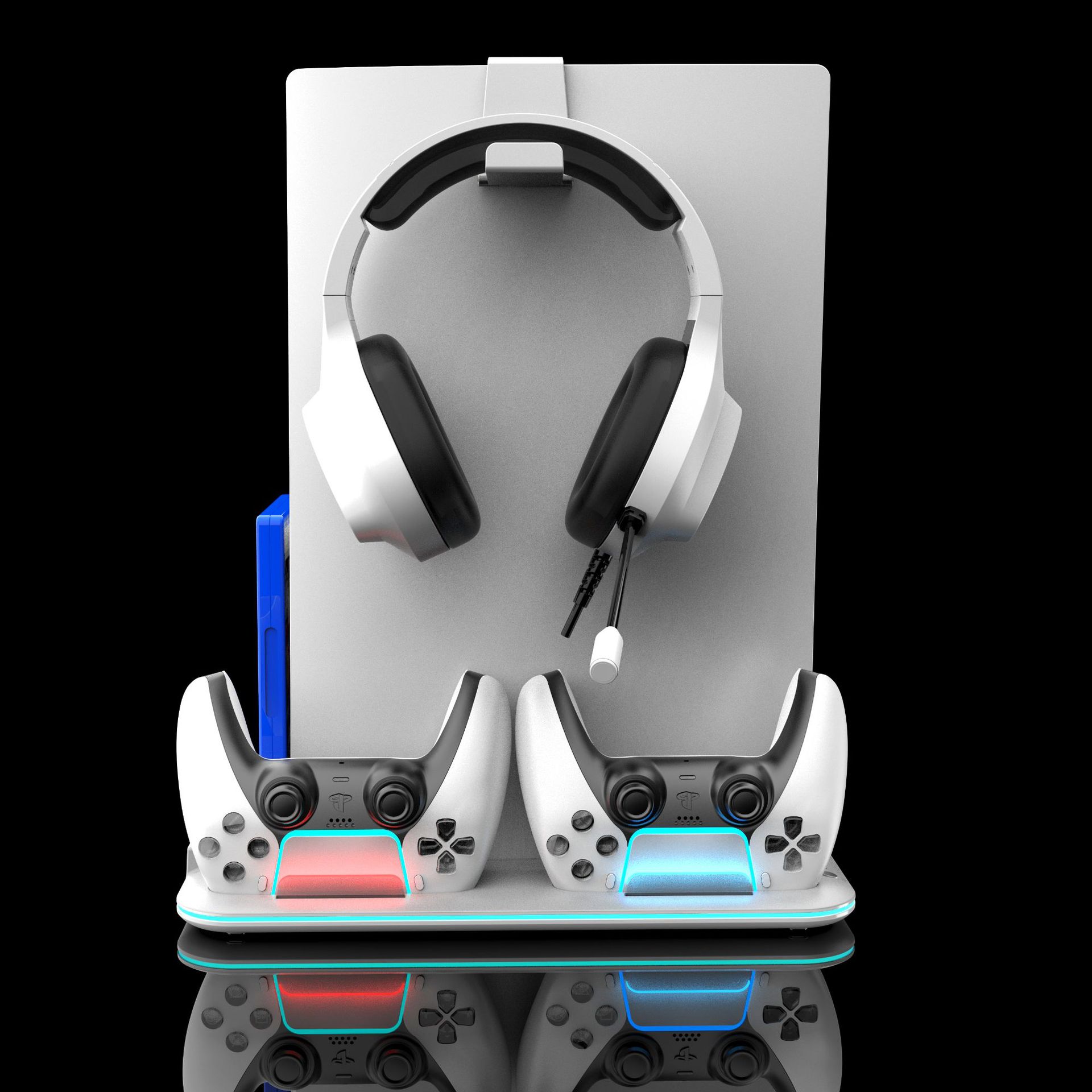 Base de enfriamiento para consola PS5 PRO, soporte de carga para controlador PS5 Slim, estante de almacenamiento para discos de juegos y auriculares DZ504