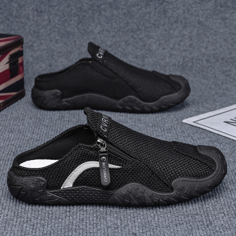 Zapatos para hombres verano 2026 nuevo estilo anti-deslizante transpirable para hombres medio-remolque de moda versátil zapatos de skate de lona de un pie