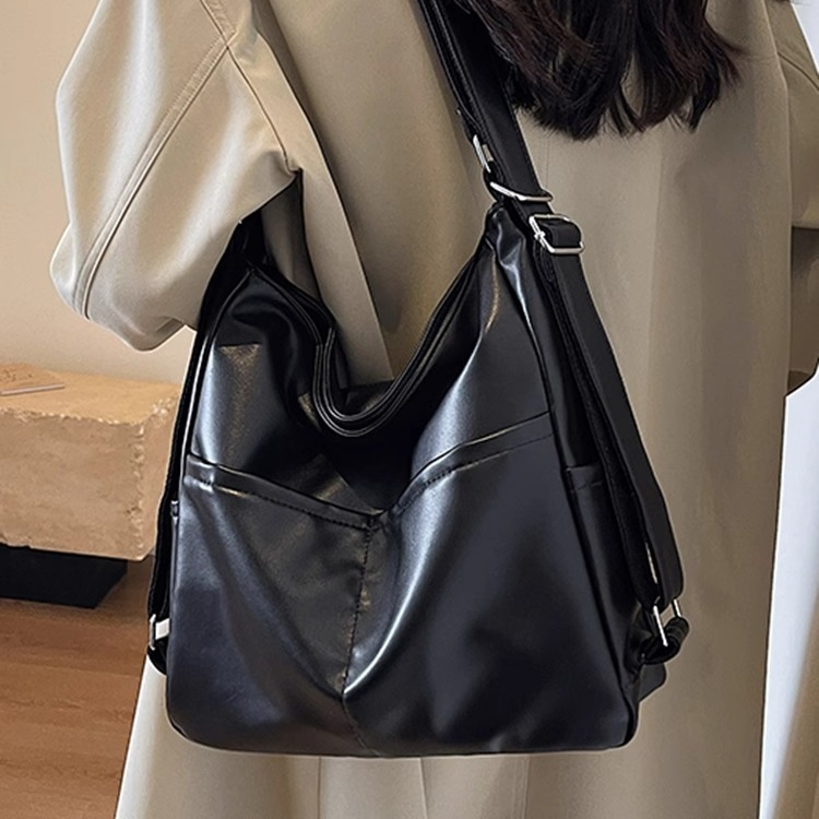 PU Leather Waterproof Backpack & Crossbody Bag for Women, 2-in-1 Commuter Tote Bag, 2025 New Style Shoulder Bag for School - Thumbnail 5