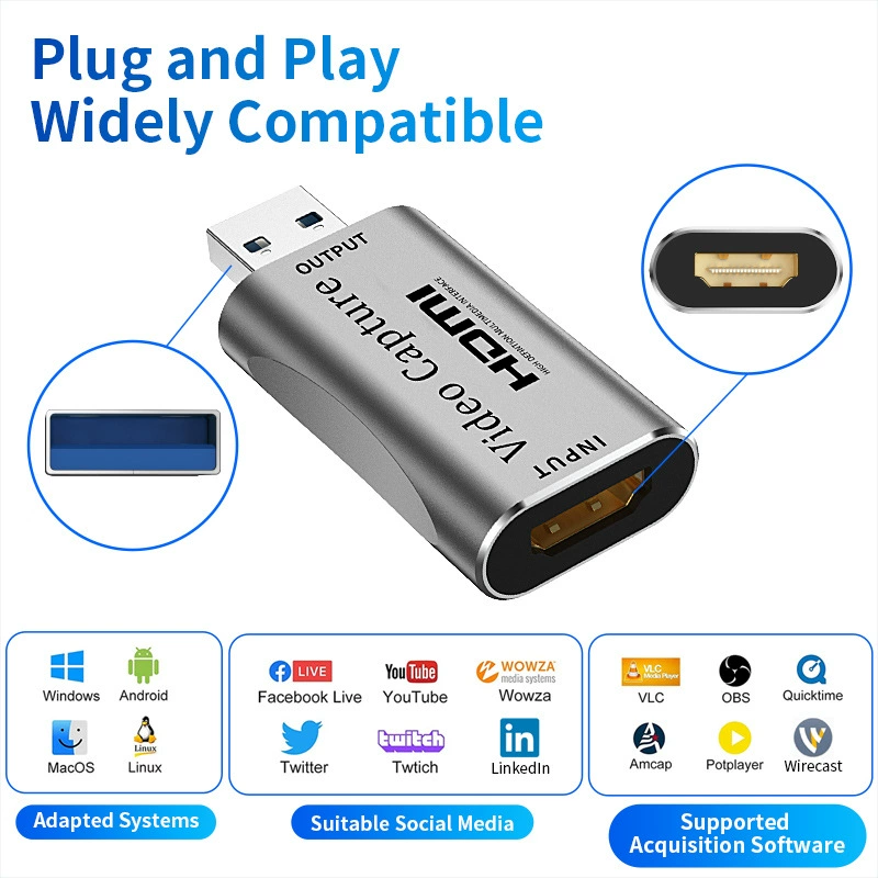 Новая USB-дискована карточка Live OBS аудио видео HDMI HD запись видео коллекция карты