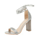 022-1 Fashion Open Toe High Heels Lace up Sequin Women's Sandals Thick Heel Roman Lace up Banquet Women's Shoes