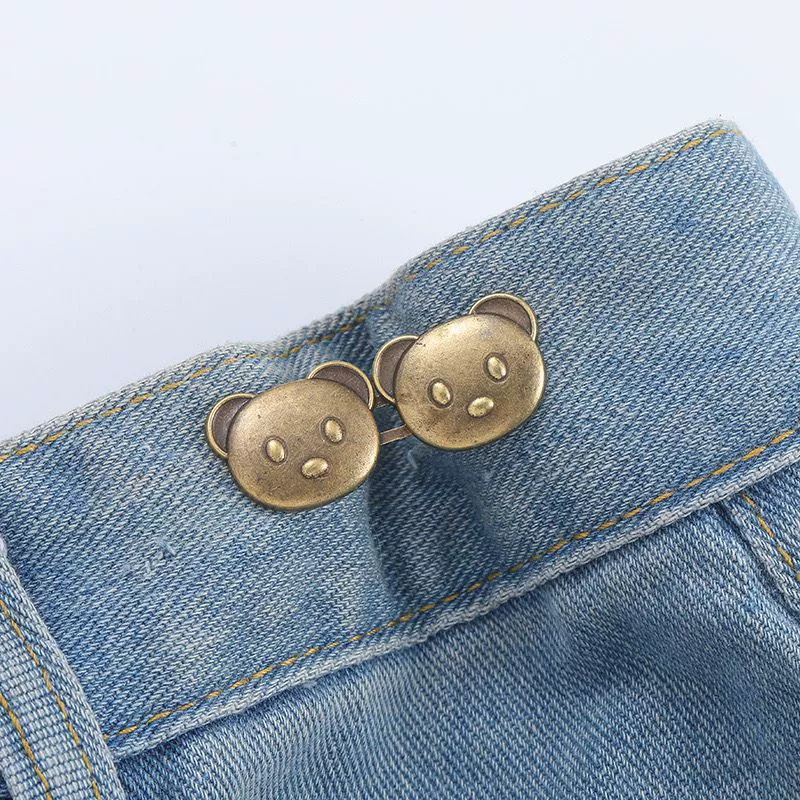 Nail-Free Removable Waist Buckle Pair, Flat-Bottom Seamless Buttons for Pants & Skirts, Assorted Designs