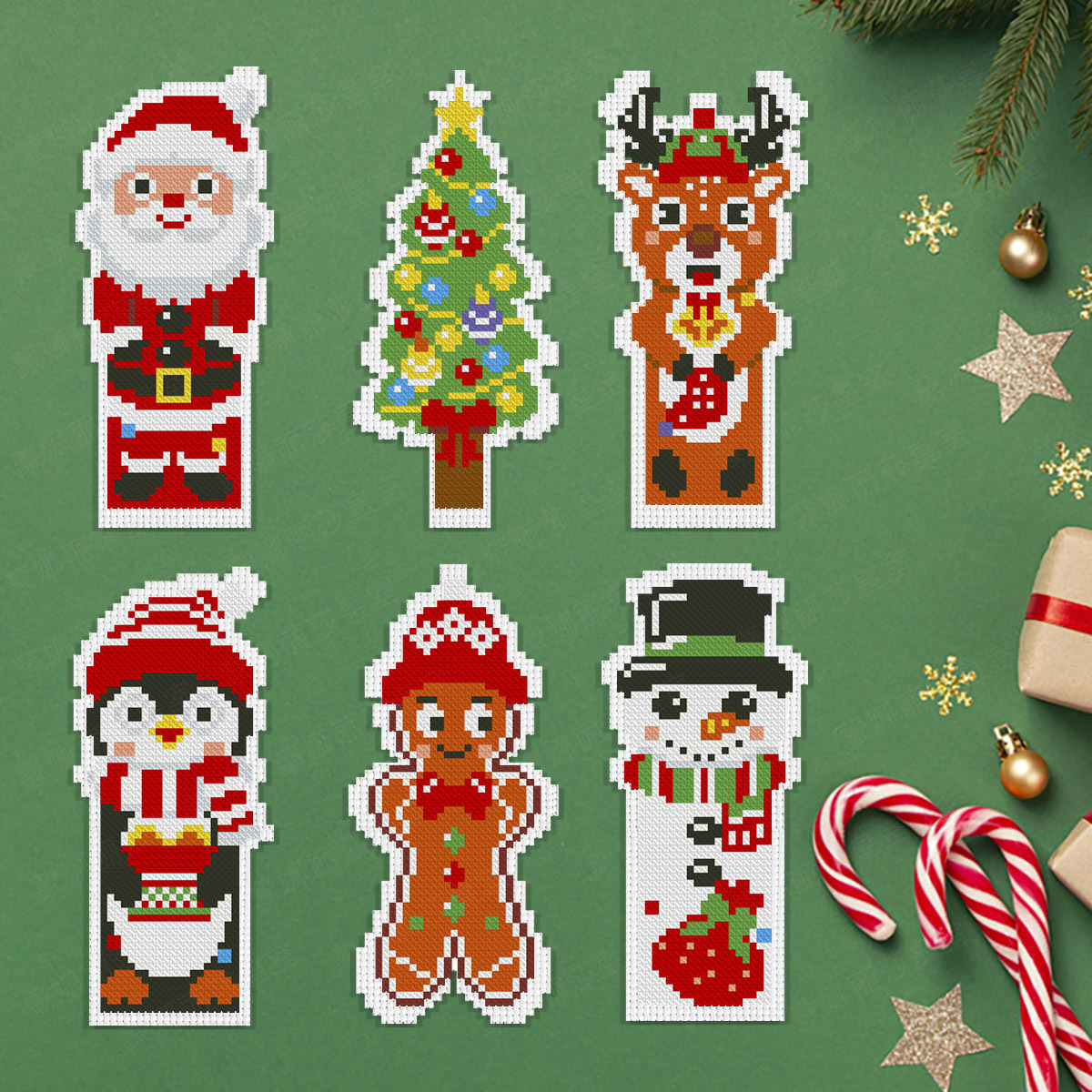 Navidad transfronteriza nueva imagen de dibujos animados de Navidad lindos niños bordados a mano