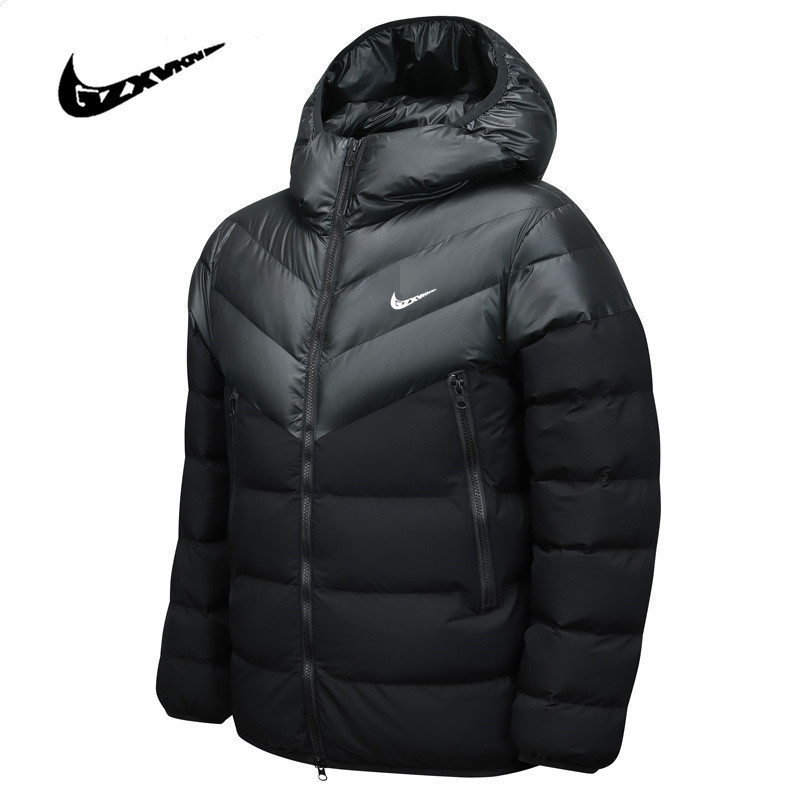 Cross-Border Winter Men's Hooded Cotton Jacket, Classic Color-Blocking, Thickened Warm Top, Youth Sports Casual Cotton Coat Cross-Border Winter Men's Hooded Cotton Jacket, Classic Color-Blocking, Thickened Warm Top, Youth Sports Casual Cotton Coat