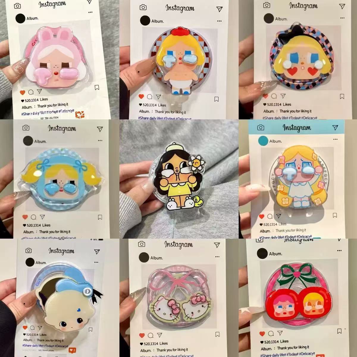 New Ins Cartoon Cute Crying Baby Suitable for Magsafe Magnetic Holder Super Strong Adsorption Desktop Telescopic Air Bag