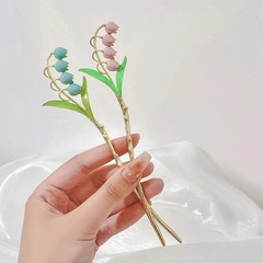 鬱金香髮簪女夏季百搭中式髮釵盤髮簪子古風旗袍髮飾簡約現代頭飾