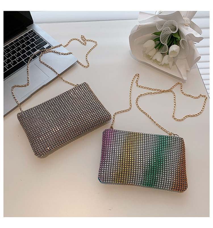 Black Pink Gold Pu Leather Solid Color Square Evening Bags display picture 3