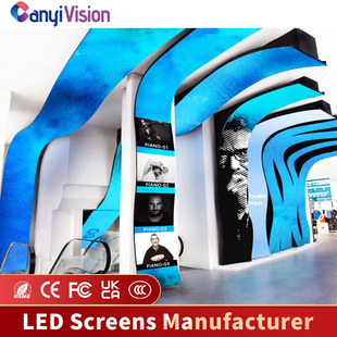 Led Flexible Soft Screen Curved Cylindrical P1.86P2 Indoor and Outdoor Led Display Screen Exhibition Hall Full-Color Large Screen