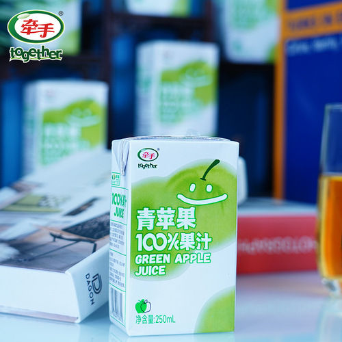 【Factory Direct】Hand-in-Hand Green Apple 100% Juice 250ml*6 Boxes Full Carton Wholesale Beverage Drink