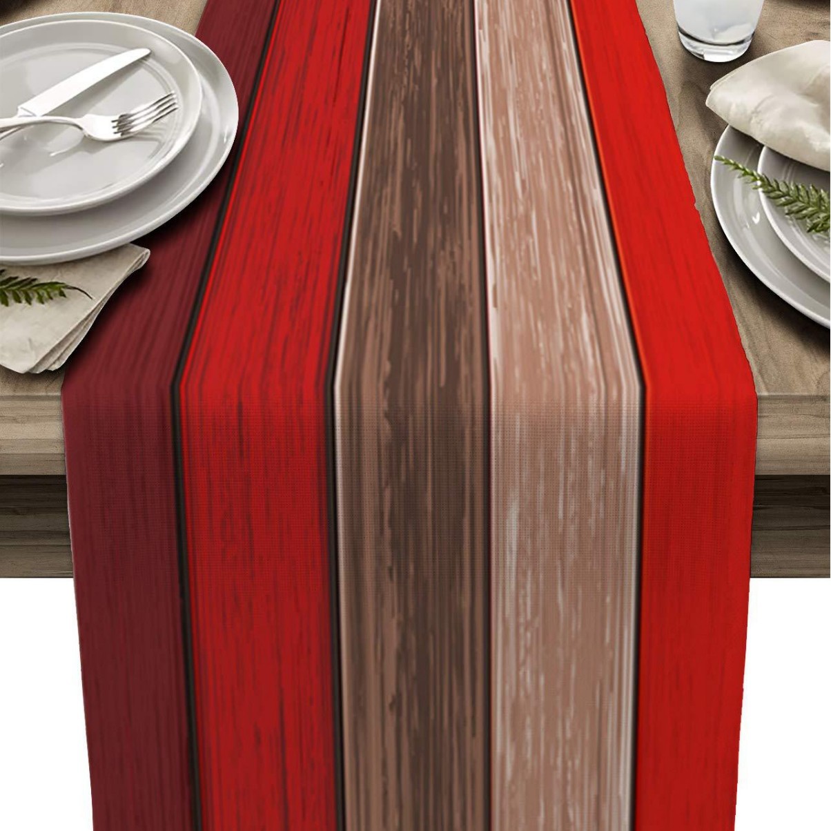 Lino a rayas corredor de mesa Amazon madera grano tela Toalla de mesa mantel decorativo aislamiento antideslizante estera de mesa estera de la tabla de impresión image 13