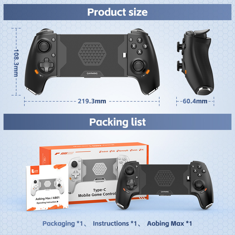 漫柄Max携帯電話ゲームハンドルType-C有線bluetoothアンドロイドiOSコンピュータSwitchストリーミングPSハンドル|undefined