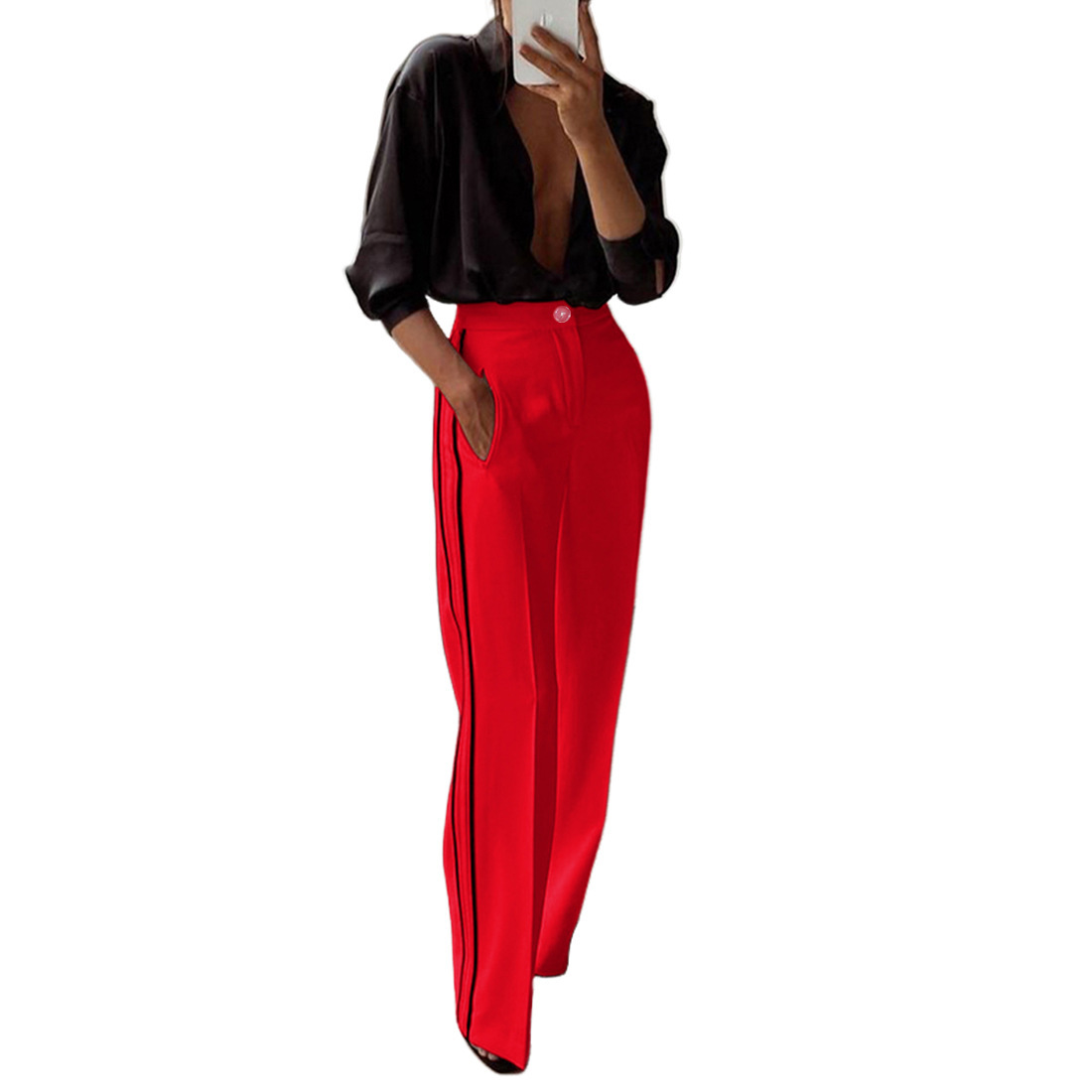 Women's Straight Leg Pants - Classic Comfortable Casual Trousers_voghion.com