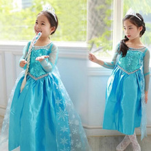 欧美外贸爆款frozen女童公主裙连衣裙cosplay童装礼服裙