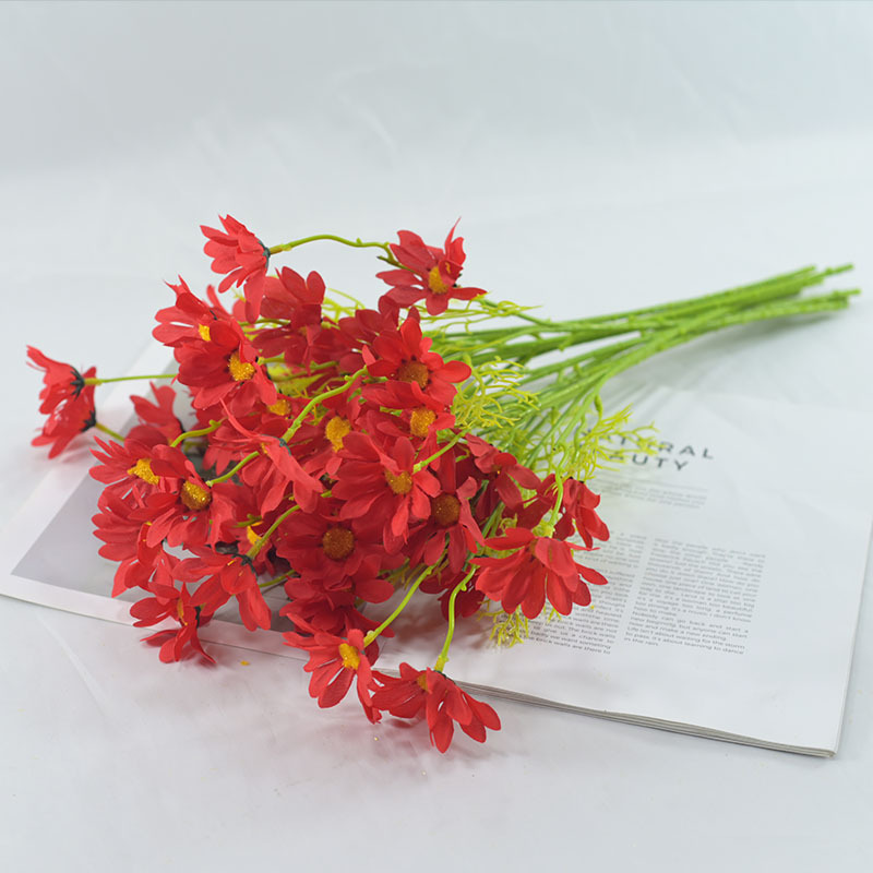 Margarita de flor artificial de estilo pastoral europeo, decoración del hogar, mesa de exhibición, accesorios de flores decorativas de manzanilla, flor artificial