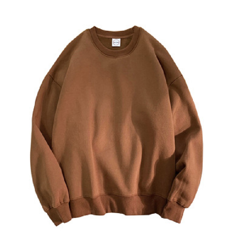 Comercio exterior al por mayor en stock más tamaño 200kg hermana gorda suelta cuello redondo coreano color sólido hombres y mujeres pareja suéter ins moda