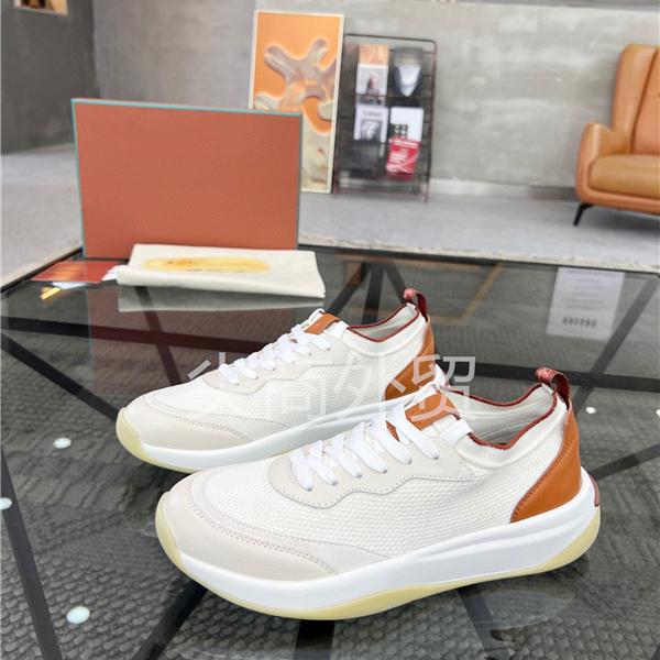 Men's sneaker Smooth Calfskin and Wool Bead Knit Upper Breathable Lightweight All-Season Casual Shoes