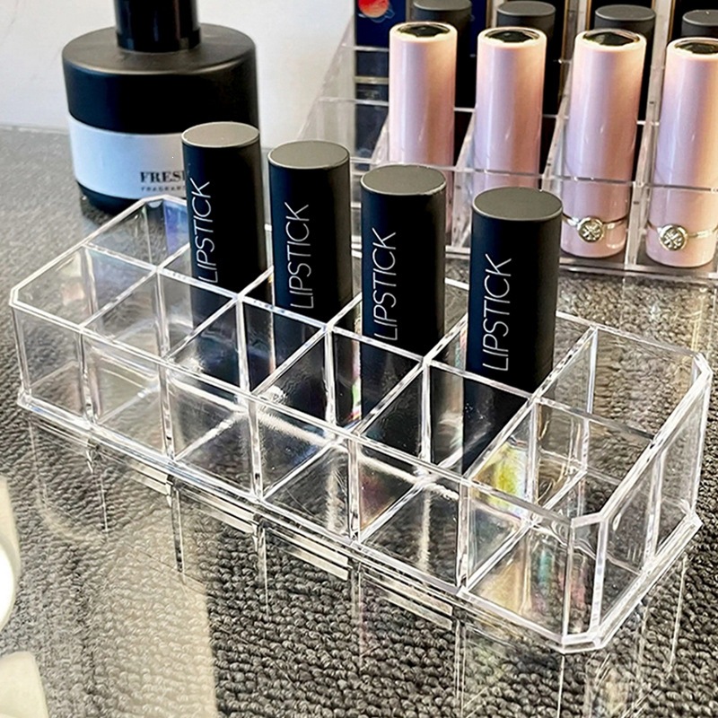 Dustproof storage, transparent desktop organizer with 36 compartments for lipsticks, cosmetic display stand, plastic lipstick organizer box