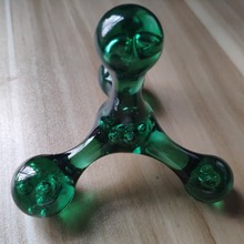 手动迷你按摩器四球水晶小型三角颈椎按摩器腰部腿背部