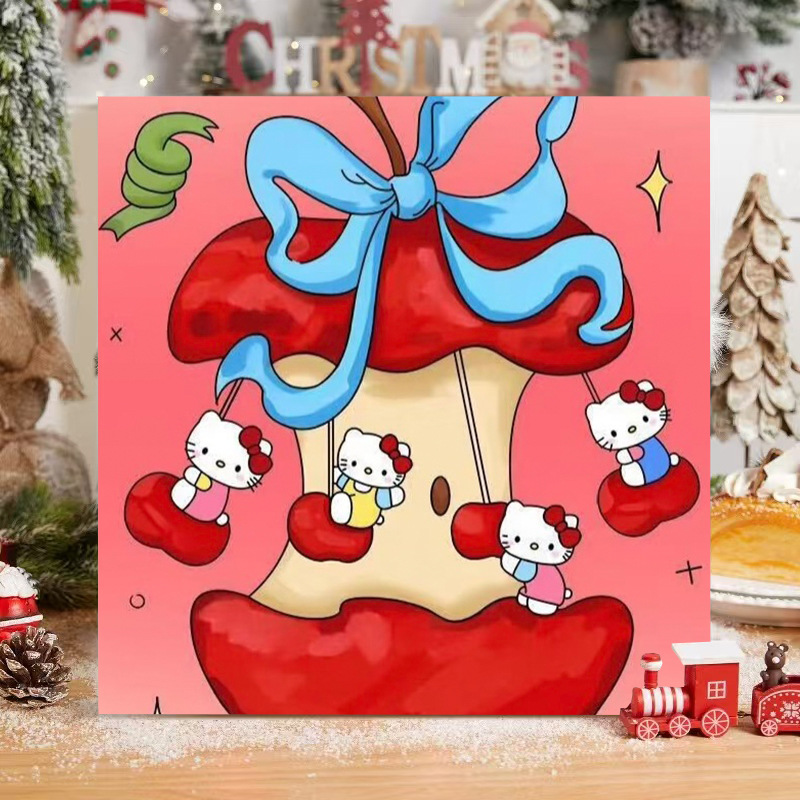 Healing Food DIY Digital Oil Painting Coloring Handmade Painting Fruit Cake Oil Painting Night Market Stall Decoration Painting