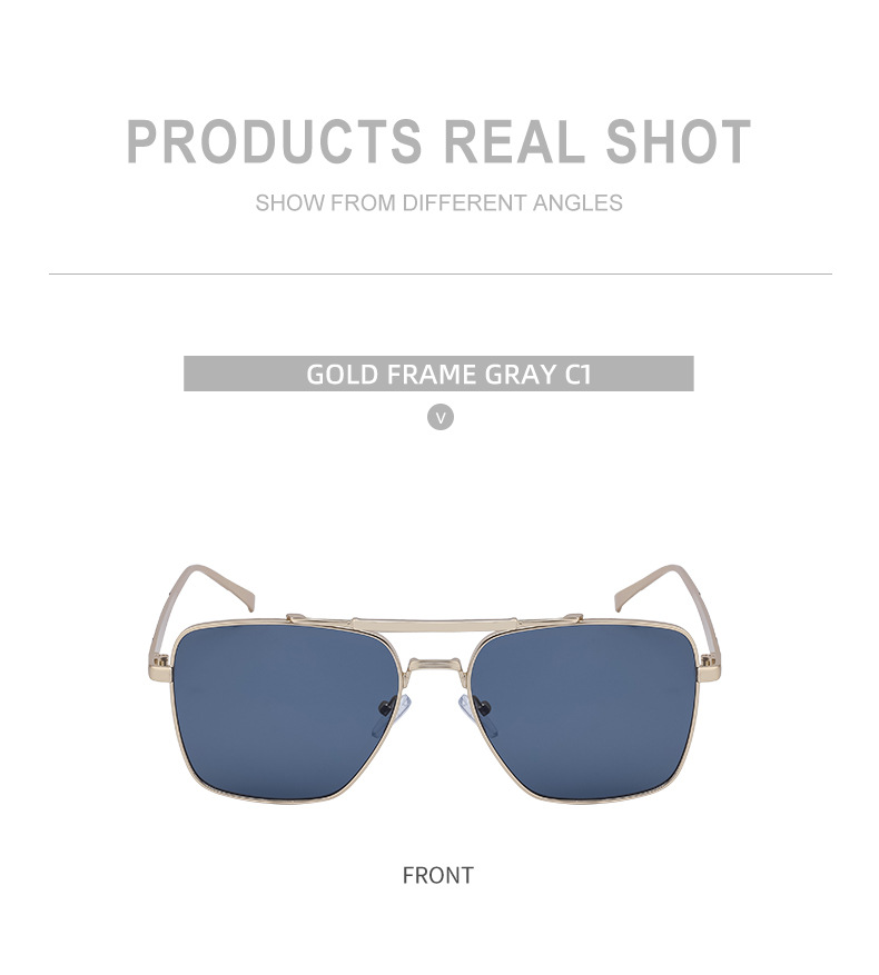 Nouvelles lunettes de soleil rétro simples et polyvalentes pour loisirs, mode européenne et américaine, tendance pour hommes, cyclisme en plein air, lunettes de soleil à double faisceau pour hommes_voghion.com