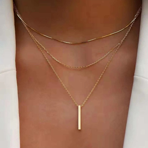 Shein bestseller personalized multi-layer stacking necklace Western cross-border necklace for women small solid pendant choker necklace
