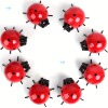 8PCS Outdoor Statue Metal Ladybug Garden WAll Art