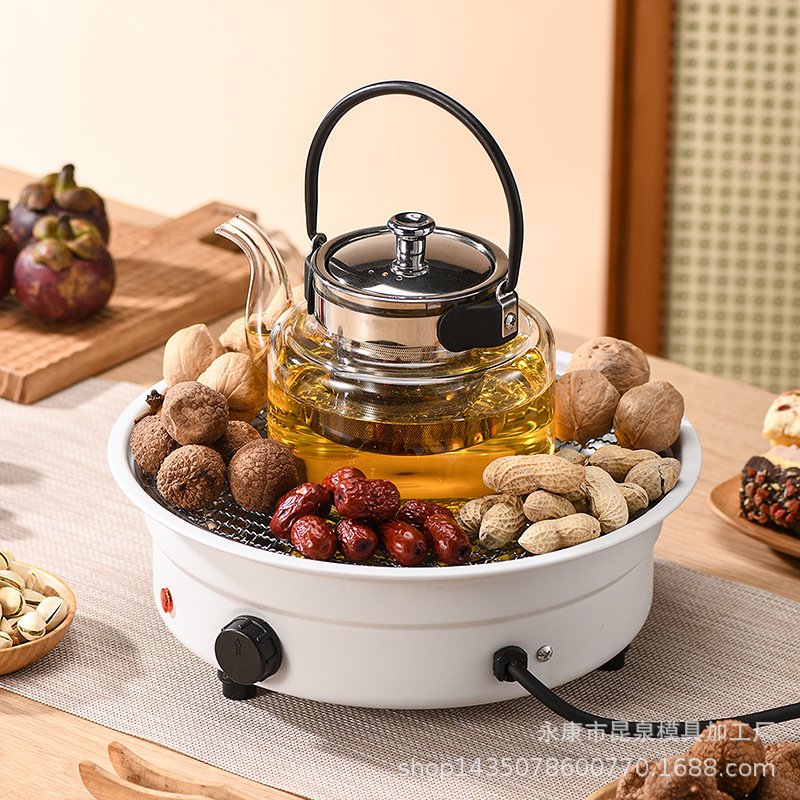 围炉煮茶套装烤火炉围炉锅烧烤炉家用室内电陶炉电围炉