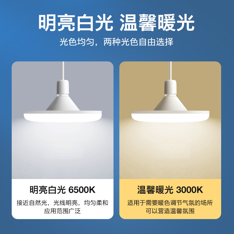 Bombilla LED transfronteriza de alta potencia, ultrabrillante, tipo UFO, luz blanca, para iluminación doméstica, con casquillo de rosca E27, lámpara de bajo consumo, venta al por mayor.