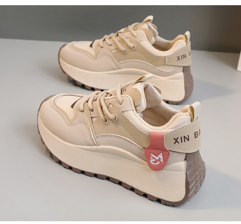 Women New Fashion Chunky Sneakers Women Autumn New Lace Up Casual Platform Sports Shoes Female Goth High Heels Sneakers_voghion.com