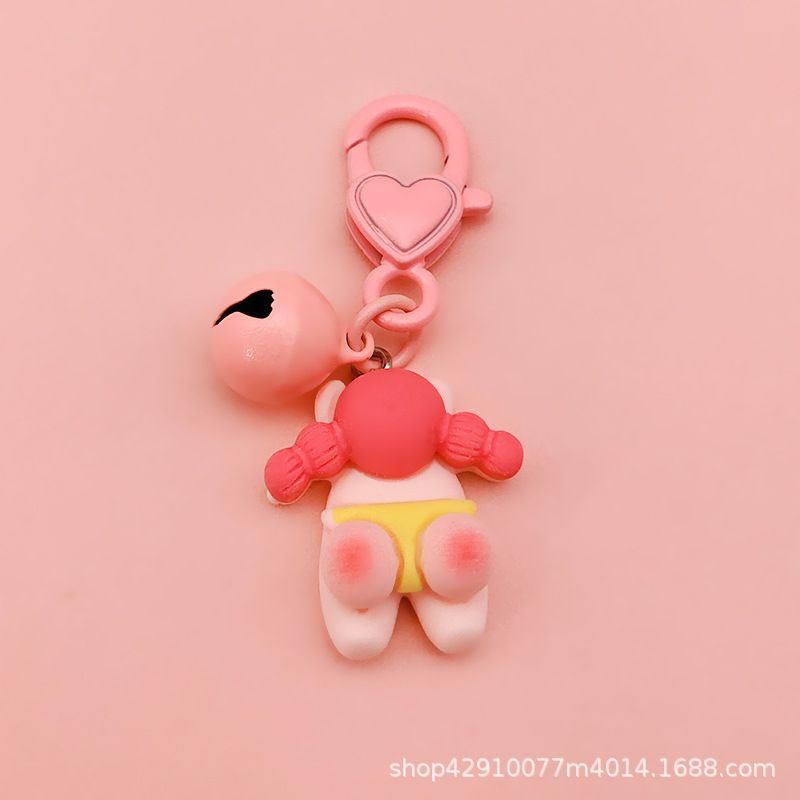 Cute ASS Girl amor llavero mochila de dibujos animados colgante creativo melocotón hip pareja regalo Accesorios al por mayor