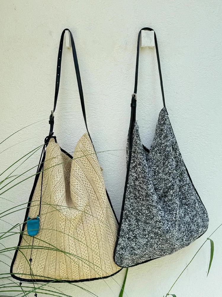 Casual versatile mesh shoulder crossbody knitted bag, Japanese and Korean new women's bag trend_voghion.com