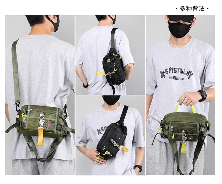 New cross-border large-capacity men's chest bag, outdoor single-shoulder bag, sports phone bag, multi-functional crossbody chest bag undefined