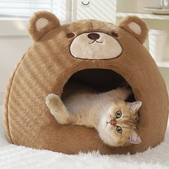 猫の巣冬保温閉鎖睡眠用犬の巣四季通用ペットソファー猫ベッド冬猫の家