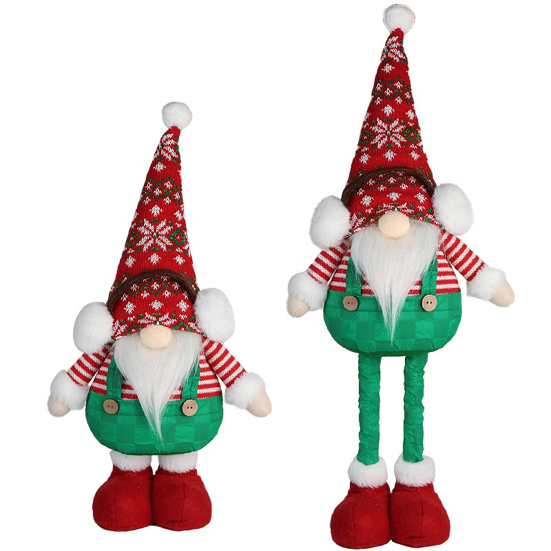 国境を越えた新しいクリスマス人形クリスマス小人顔のない老人人形の伸縮飾りショーウインドーのシーンの配置品|undefined