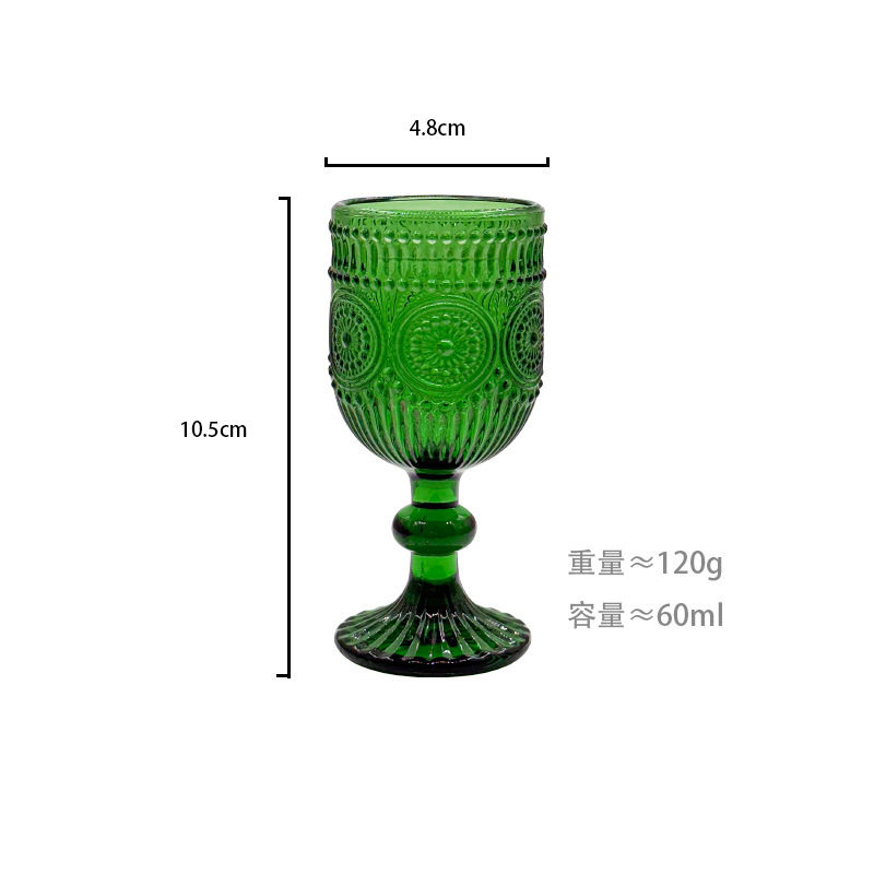 Gran por mayor transfronterizo vintage relieve tazas de vino de vidrio de colores tazas de vino de boda una taza de vino grueso una taza o dos tazas image 16
