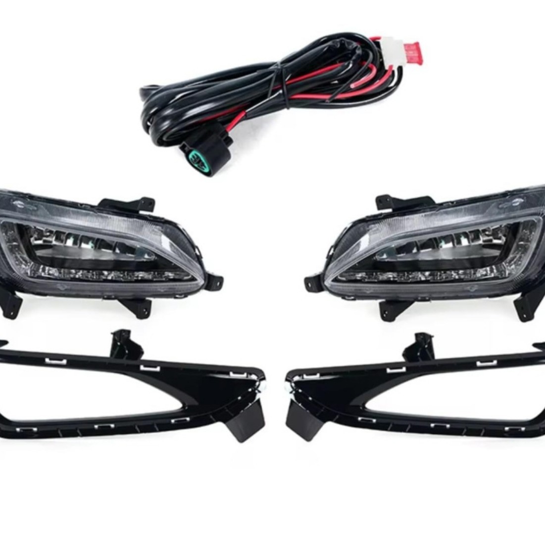 Aplicable a la luz diurna de Tucson 15-18 Tucson luz diurna luz antiniebla delantera montaje modificación Actualización de configuración baja