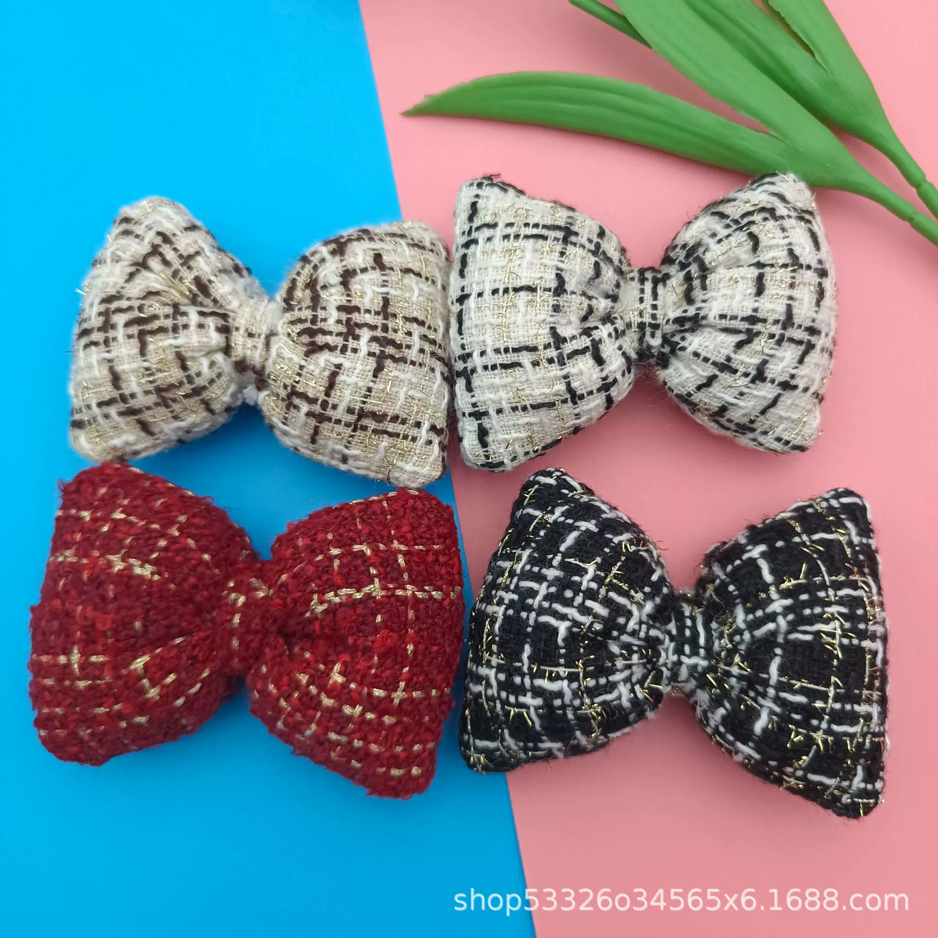 Корейская новая сетка красная знаменитость ретро маленький ароматный ветер бант заколки для волос трикотажные решетки элегантный темперамент для волос