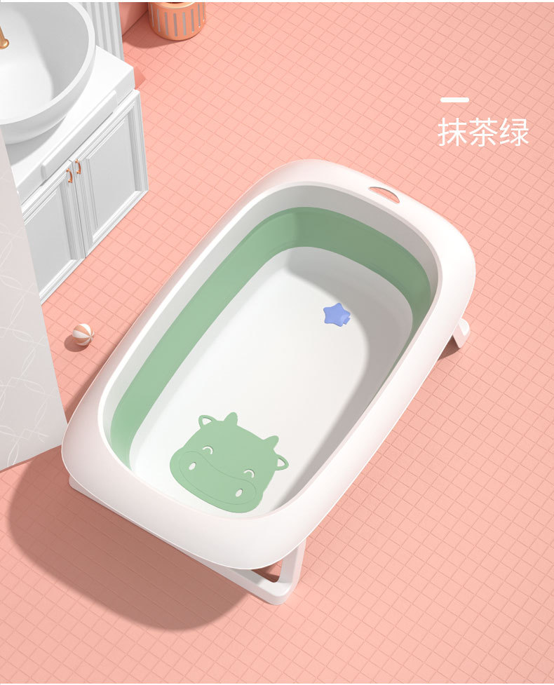跨境 大号儿童折叠浴盆 婴儿洗澡盆幼儿童可坐躺新生小孩宝宝浴盆详情图17