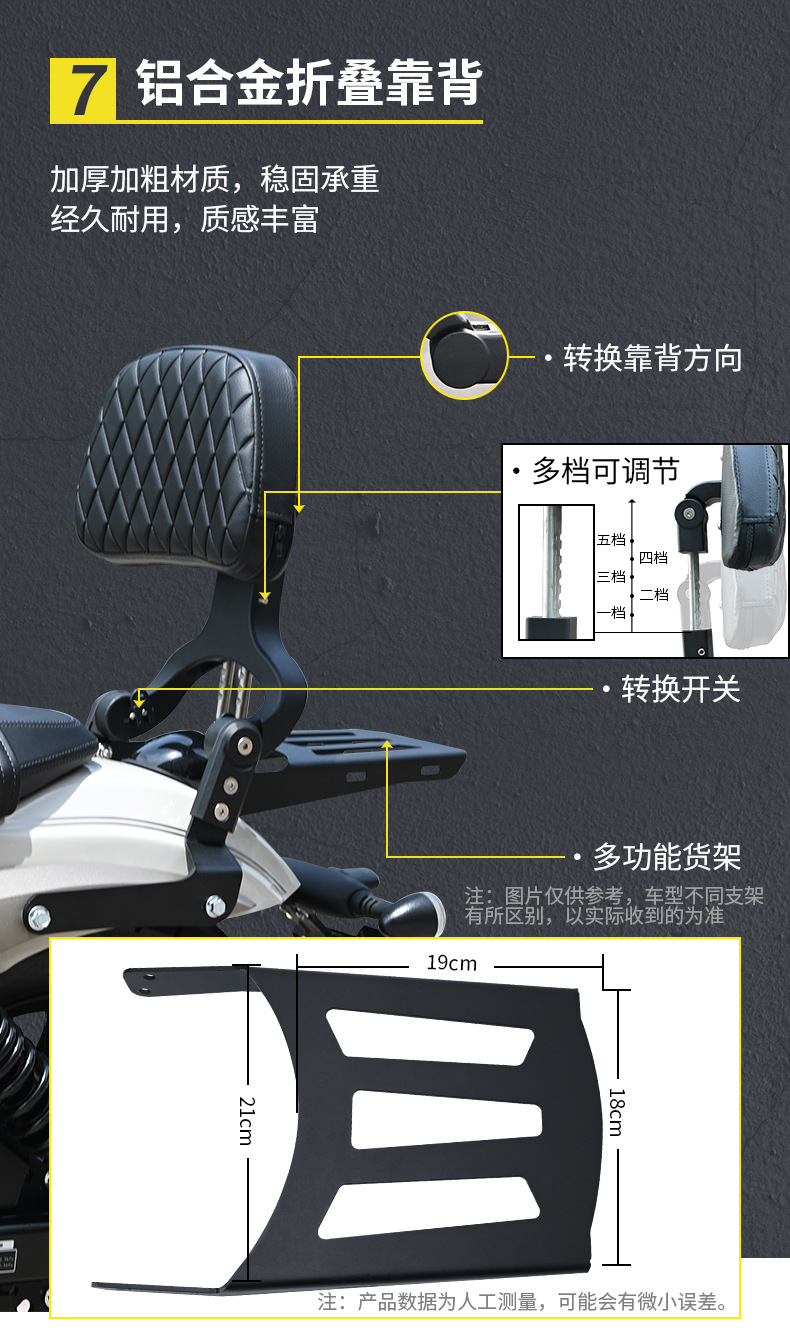 Suitable for Cfmoto 450Clc/250Clc Crash Bars, Anti-Fall and Anti-Collision Quick-Release Side Bags, Foldable Backrest Modification Parts