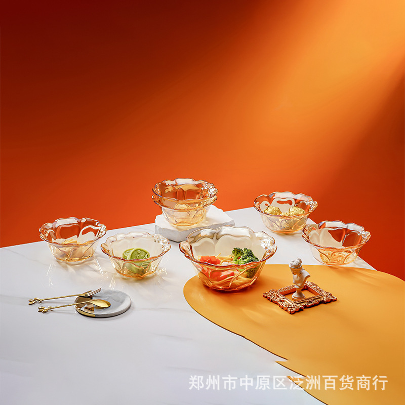 Dubaite Bloom series household glass bowl large capacity tableware suit salad bowl suit activity gift wholesale Dubaite Bloom series household glass bowl large capacity tableware suit salad bowl suit activity gift wholesale