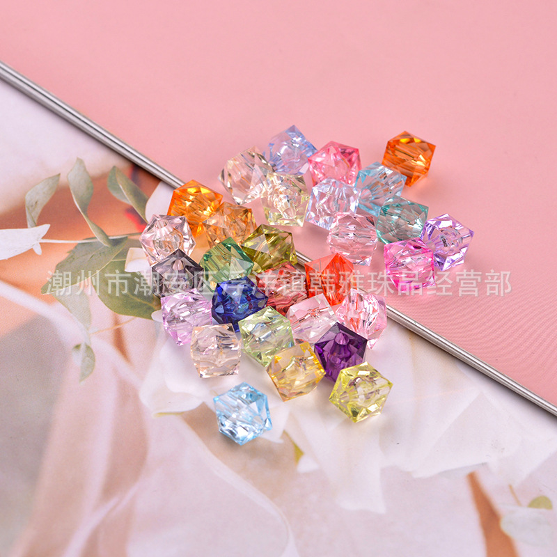 特A亚克力切面四方珠 仿水晶DIY手工饰品珠帘配件编包串珠配饰品