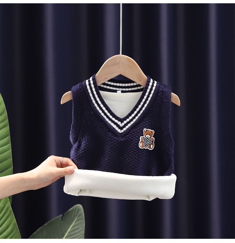 Entrega de una pieza [Jin Yong] Chaleco de punto para niños chaleco de lana bebé niña uniforme escolar Chaleco de suéter de hombre