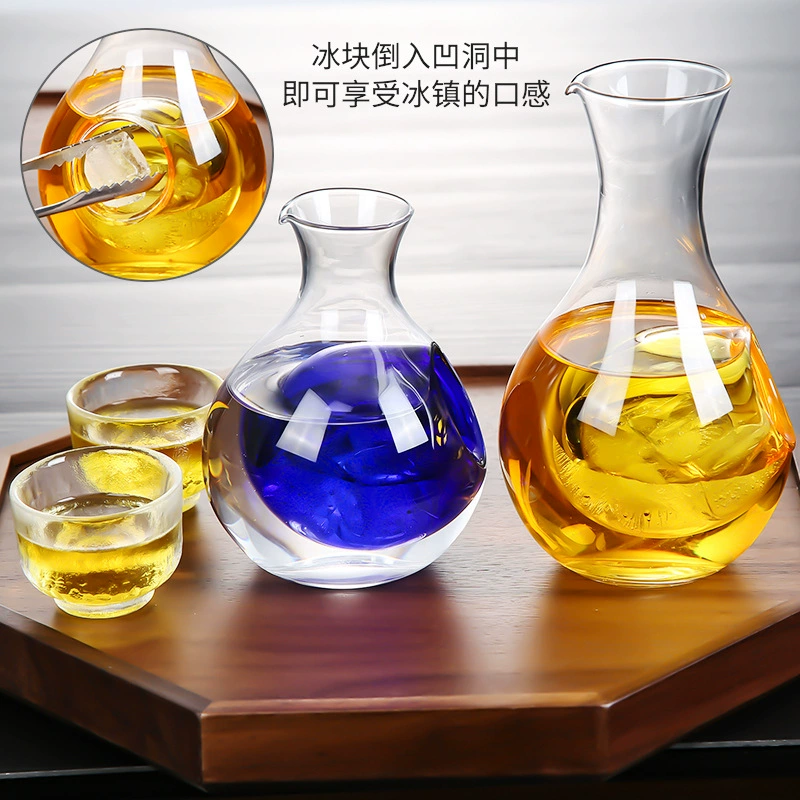 Японский ледяной кувшин для домашнего обихода Стеклянное сакэ и рисовое вино согрев кувшин