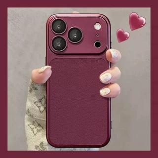 适用iPhone18PRO手机壳肤感仿原皮纹苹果17全包自带镜头膜保护套