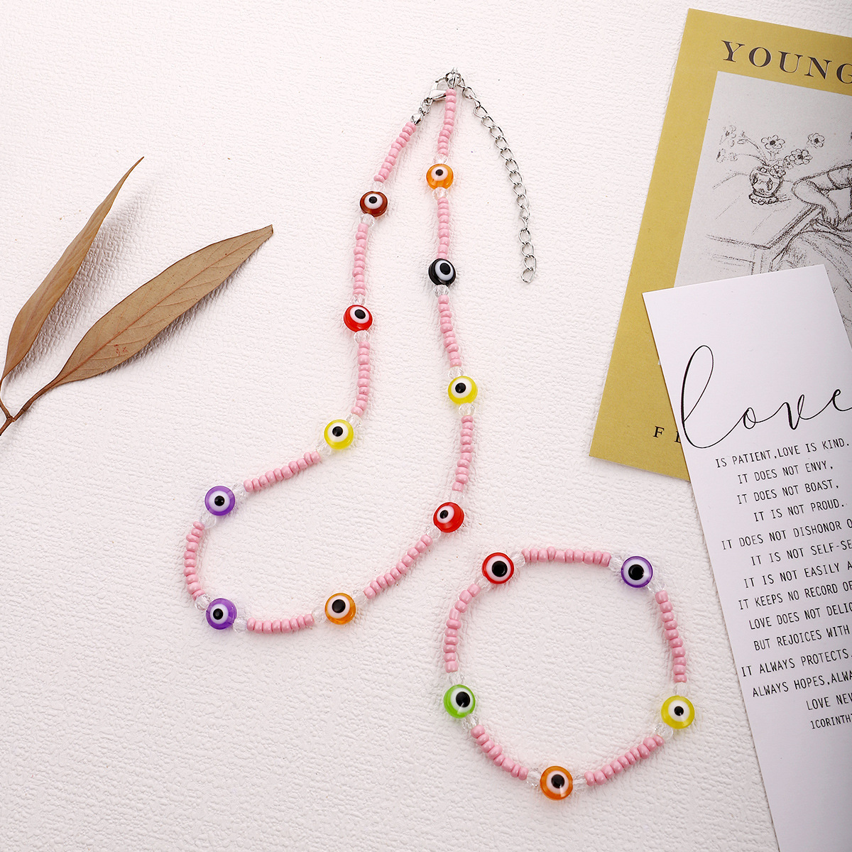 Japanese Style Devilu0027S Eye Plastic Resin Beaded Womenu0027S Necklace